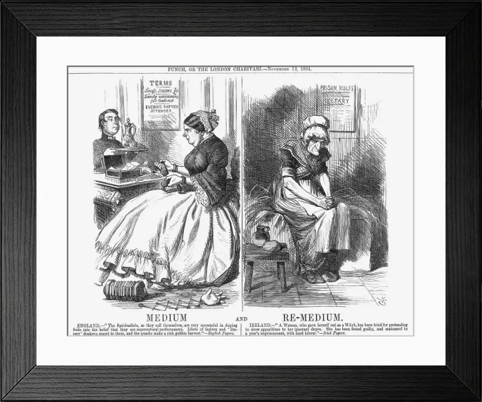 Framed Print : Medium and Re-Medium, 1864. Artist: John Tenniel Framed Print : Medium and Re-Medium, 1864. Artist: John Tenniel