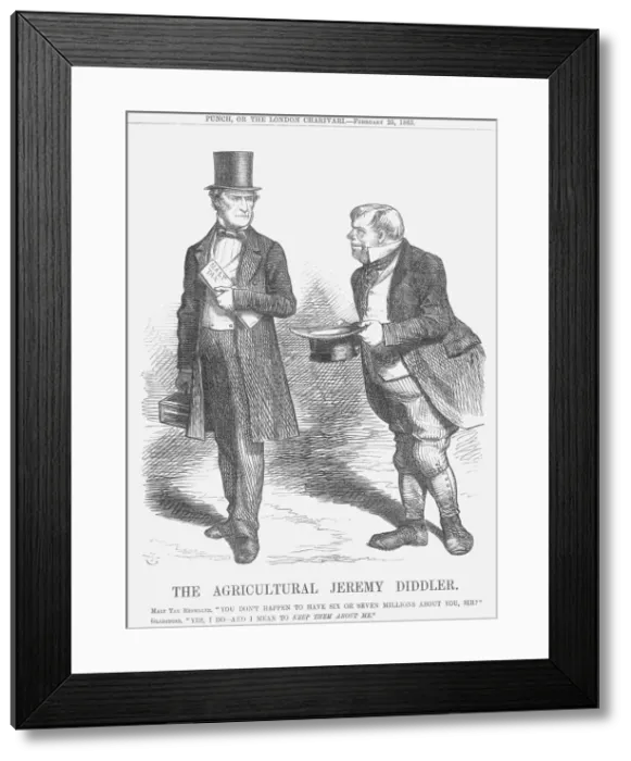Framed Print : The Agricultural Jeremy Diddler, 1865. Artist: John Tenniel Framed Print : The Agricultural Jeremy Diddler, 1865. Artist: John Tenniel