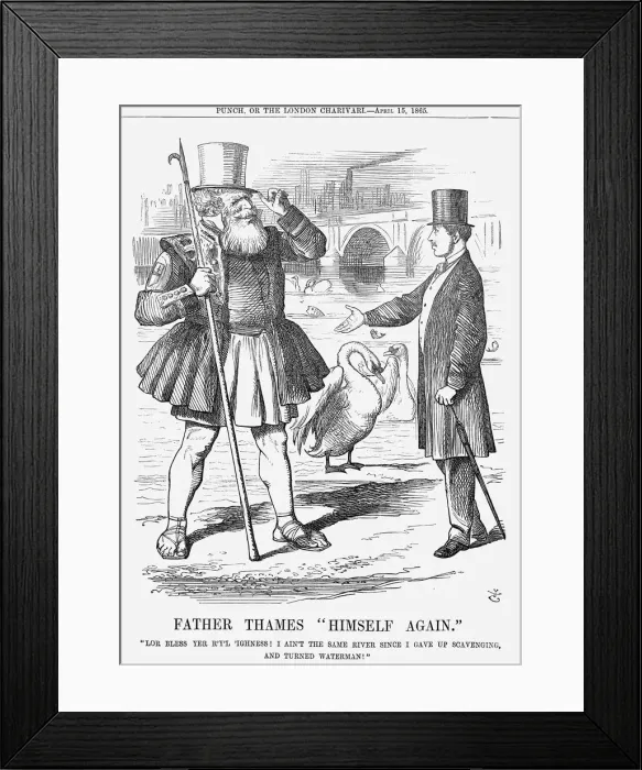 Framed Print : Father Thames Himself Again, 1865 Artist: John Tenniel Framed Print : Father Thames Himself Again, 1865 Artist: John Tenniel
