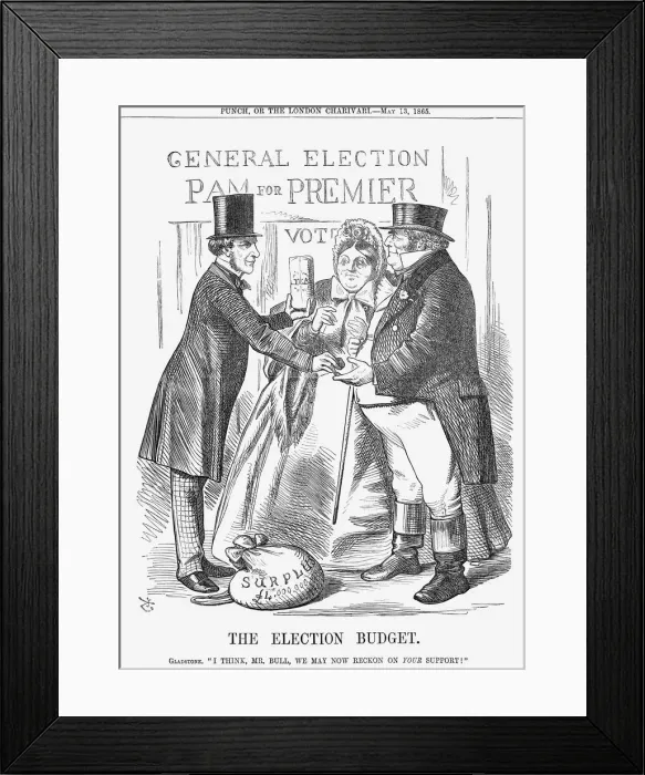 Framed Print : The Election Budget, 1865. Artist: John Tenniel Framed Print : The Election Budget, 1865. Artist: John Tenniel