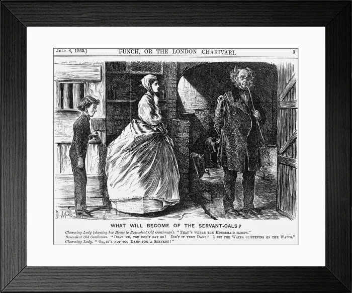 Framed Print : What Will Become of the Servant-Gals?, 1865. Artist: George du Maurier Framed Print : What Will Become of the Servant-Gals?, 1865. Artist: George du Maurier