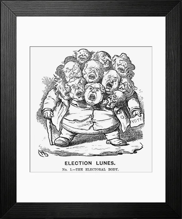 Framed Print : Election Lunes, 1865. Artist: Charles Henry Bennett Framed Print : Election Lunes, 1865. Artist: Charles Henry Bennett