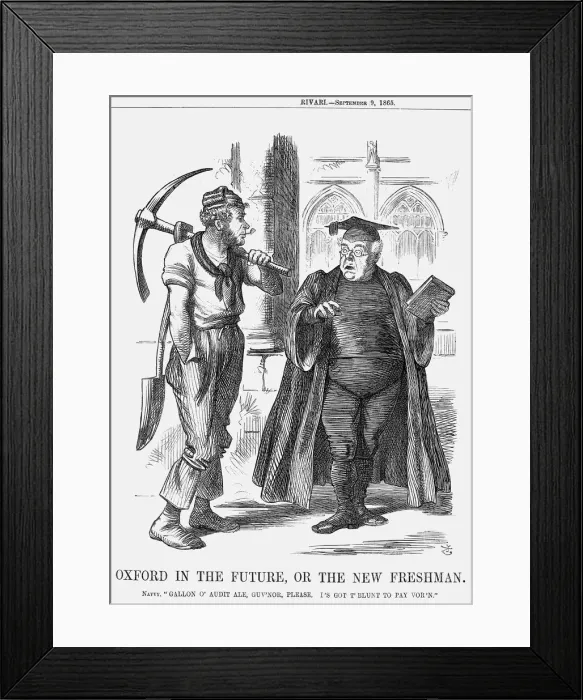 Framed Print : Oxford in the Future, or the New Freshman, 1865. Artist: John Tenniel Framed Print : Oxford in the Future, or the New Freshman, 1865. Artist: John Tenniel
