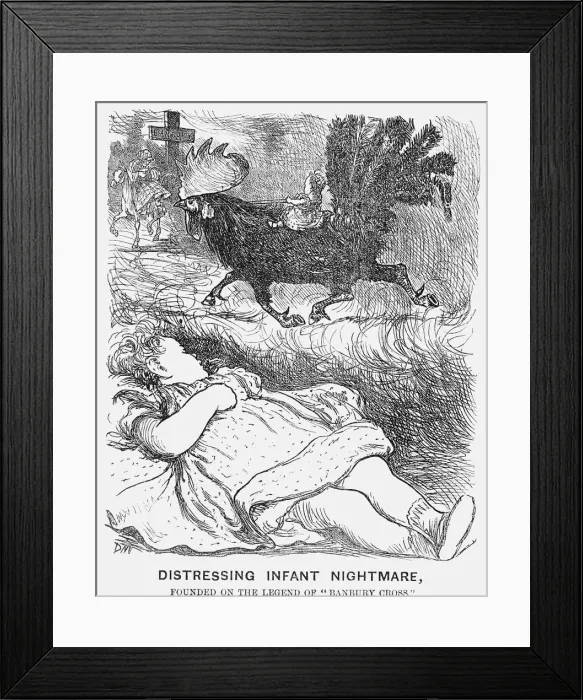 Framed Print : Distressing Infant Nightmare, 1865. Artist: George du Maurier Framed Print : Distressing Infant Nightmare, 1865. Artist: George du Maurier
