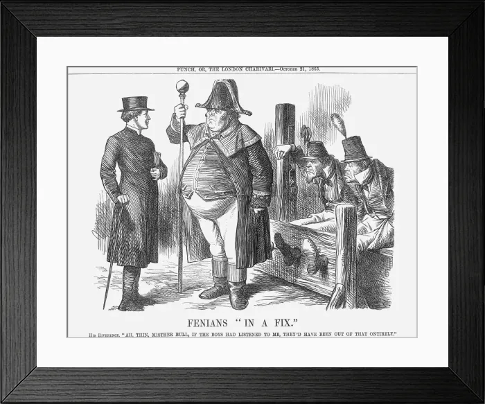 Framed Print : Fenians In A Fix, 1865. Artist: John Tenniel Framed Print : Fenians In A Fix, 1865. Artist: John Tenniel