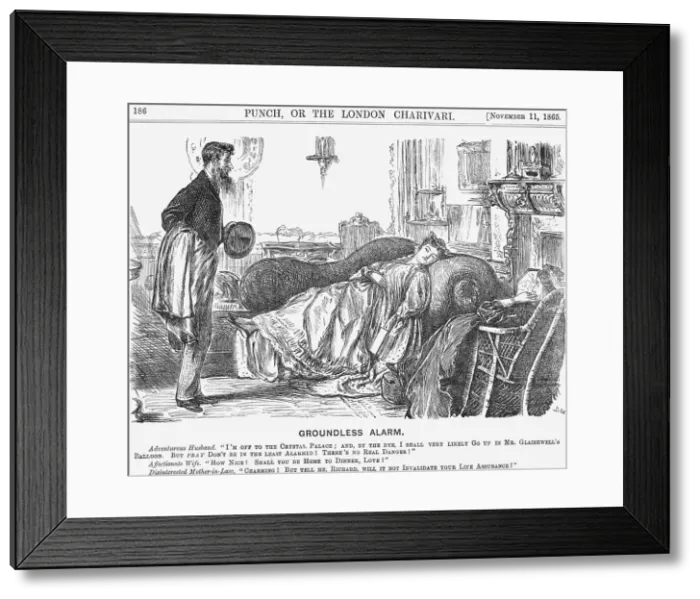 Framed Print : Groundless Alarm, 1865. Artist: George du Maurier Framed Print : Groundless Alarm, 1865. Artist: George du Maurier