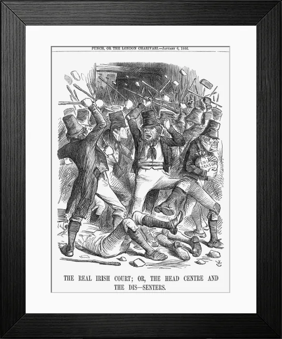Framed Print : The Real Irish Court; Or, The Head Centre And The Dis-Senters, 1866. Artist: John Tenniel Framed Print : The Real Irish Court; Or, The Head Centre And The Dis-Senters, 1866. Artist: John Tenniel