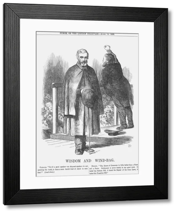 Framed Print : Wisdom and Wind-Bag, 1866. Artist: John Tenniel Framed Print : Wisdom and Wind-Bag, 1866. Artist: John Tenniel