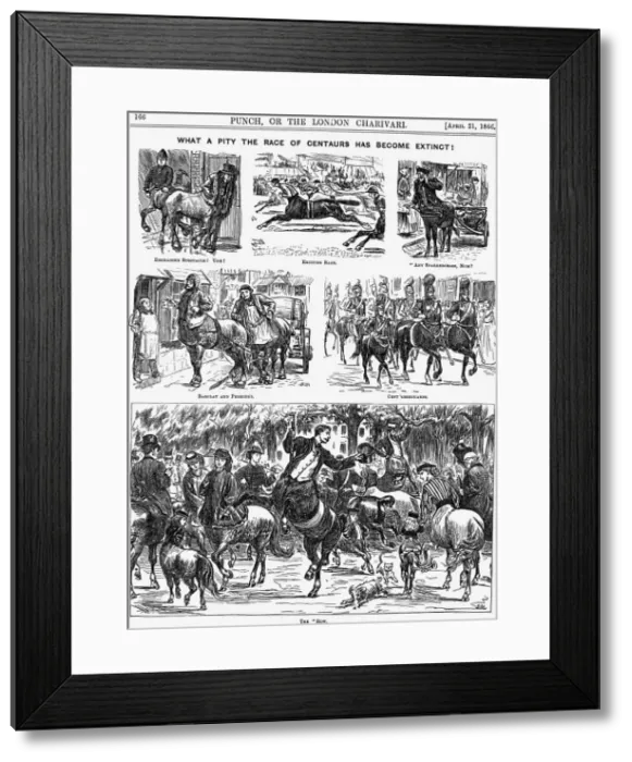 Framed Print : What a Pity the Race of Centaurs has become Extinct!, 1866 Artist: George du Maurier Framed Print : What a Pity the Race of Centaurs has become Extinct!, 1866 Artist: George du Maurier
