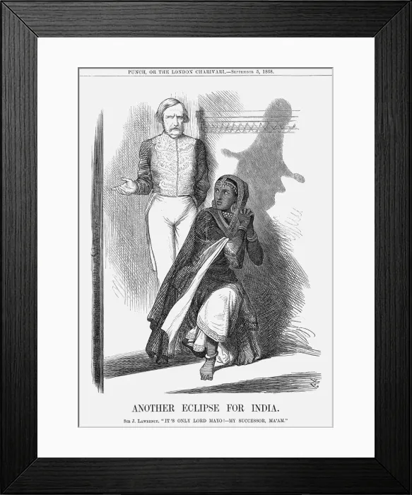 Framed Print : Another Eclipse for India, 1868. Artist: John Tenniel Framed Print : Another Eclipse for India, 1868. Artist: John Tenniel
