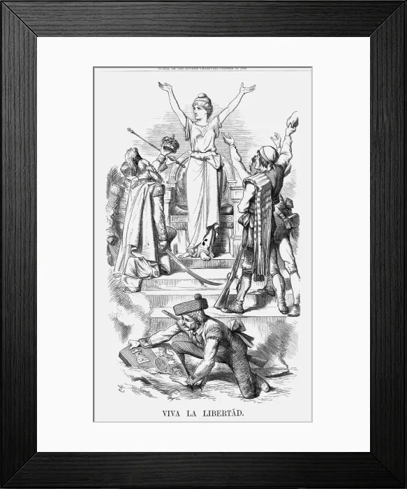 Framed Print : Viva La Libertad, 1868. Artist: John Tenniel Framed Print : Viva La Libertad, 1868. Artist: John Tenniel