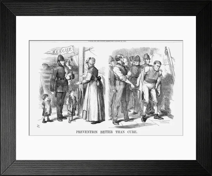Framed Print : Prevention Better Than Cure, 1869. Artist: John Tenniel Framed Print : Prevention Better Than Cure, 1869. Artist: John Tenniel
