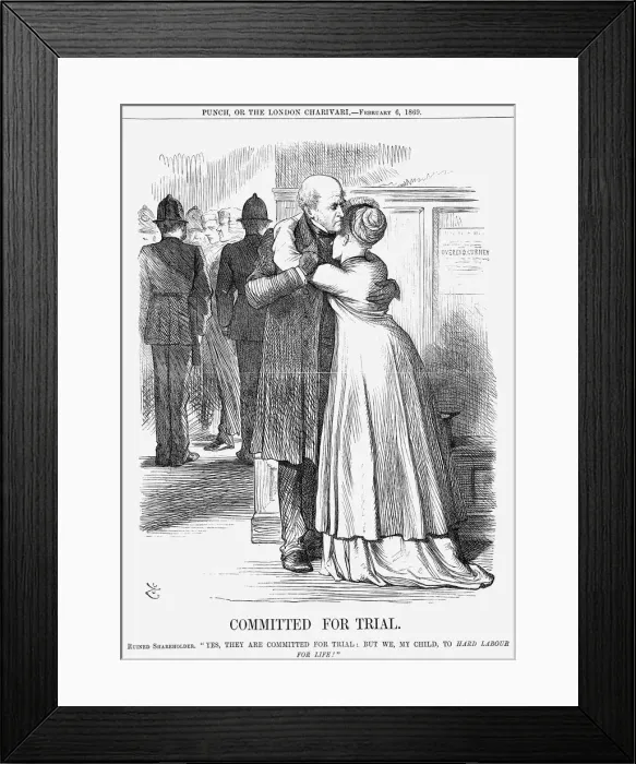 Framed Print : Committed for Trial, 1869. Artist: John Tenniel Framed Print : Committed for Trial, 1869. Artist: John Tenniel