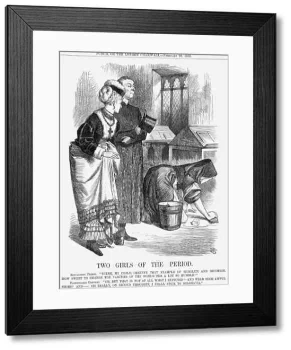 Framed Print : Two Girls of The Period, 1869. Artist: John Tenniel