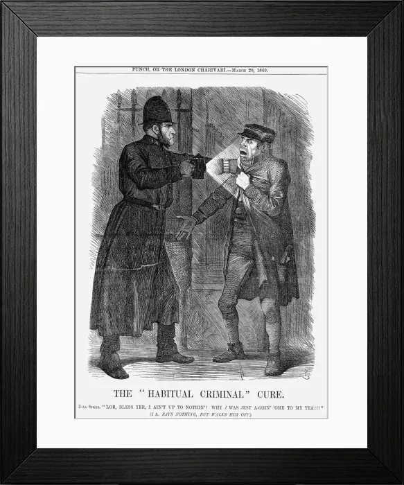 Framed Print : The Habitual Criminal Cure, 1869. Artist: John Tenniel Framed Print : The Habitual Criminal Cure, 1869. Artist: John Tenniel