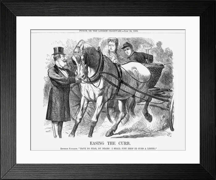 Framed Print : Easing The Curb, 1869. Artist: John Tenniel Framed Print : Easing The Curb, 1869. Artist: John Tenniel