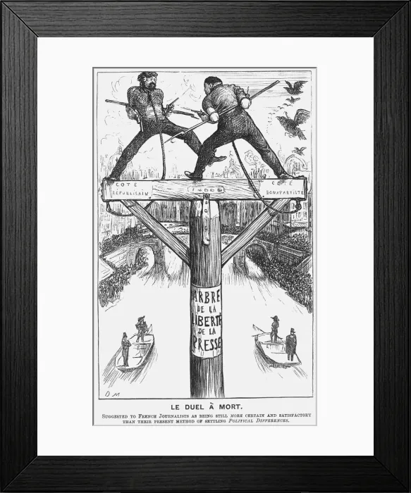 Framed Print : Le Duel a Mort, 1869. Artist: George du Maurier Framed Print : Le Duel a Mort, 1869. Artist: George du Maurier