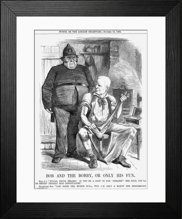Framed Print : Bob and The Bobby, Or Only His Fun, 1869. Artist: Joseph Swain Framed Print : Bob and The Bobby, Or Only His Fun, 1869. Artist: Joseph Swain