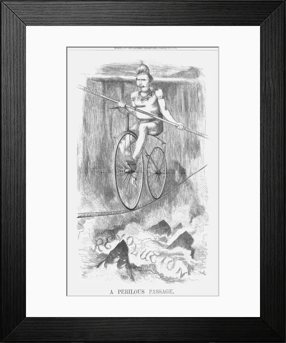 Framed Print : A Perilous Passage, 1869. Artist: Joseph Swain Framed Print : A Perilous Passage, 1869. Artist: Joseph Swain