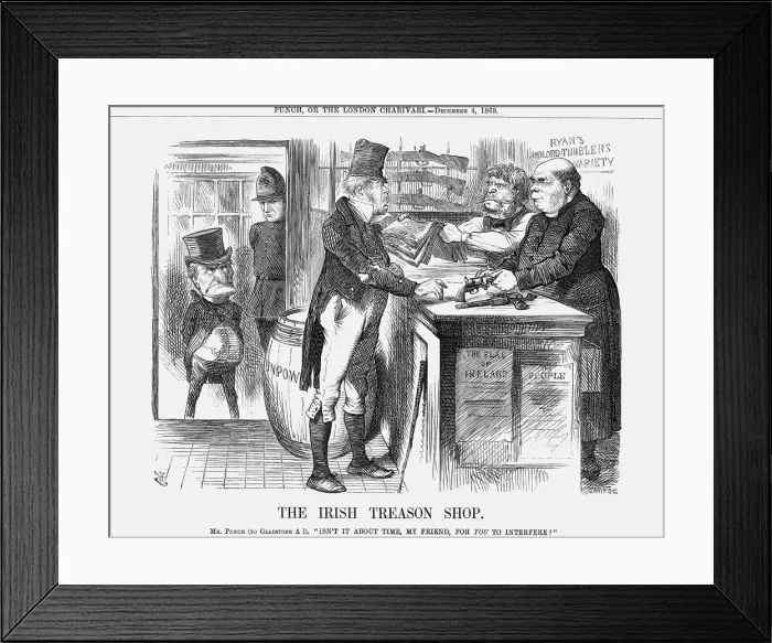 Framed Print : The Irish Treason Shop, 1869. Artist: Joseph Swain Framed Print : The Irish Treason Shop, 1869. Artist: Joseph Swain