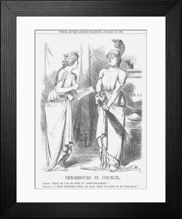 Framed Print : Neighbours In Council, 1869. Artist: John Tenniel Framed Print : Neighbours In Council, 1869. Artist: John Tenniel