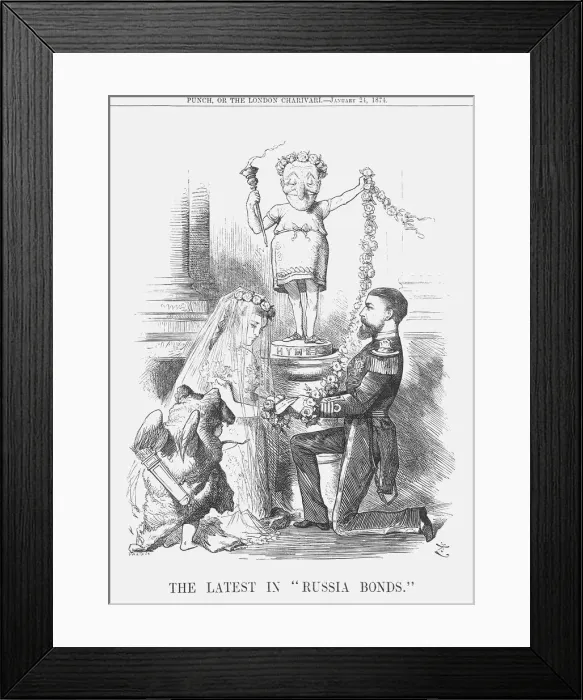 Framed Print : The Latest in Russia Bonds, 1874. Artist: Joseph Swain Framed Print : The Latest in Russia Bonds, 1874. Artist: Joseph Swain