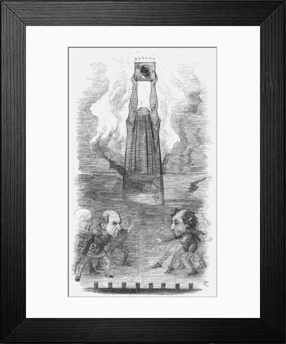 Framed Print : General election, (1874?). Artist: Joseph Swain Framed Print : General election, (1874?). Artist: Joseph Swain