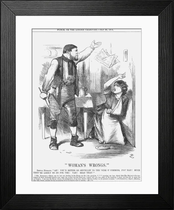 Framed Print : Womans Wrongs, 1874. Artist: Joseph Swain Framed Print : Womans Wrongs, 1874. Artist: Joseph Swain