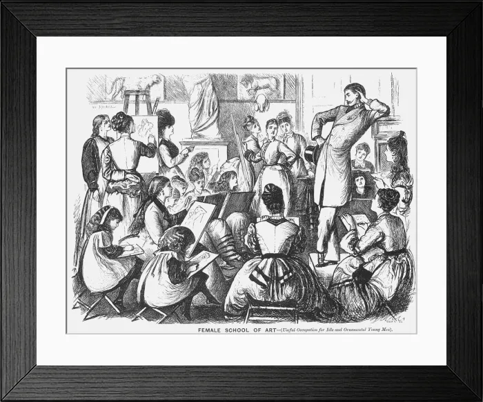 Framed Print : Female School of Art, 1874. Artist: Joseph Swain Framed Print : Female School of Art, 1874. Artist: Joseph Swain