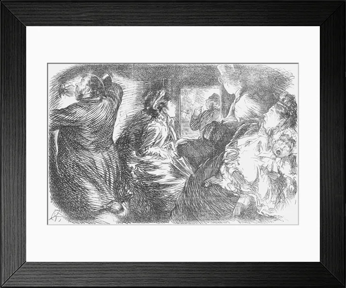 Framed Print : Tout Vient A Qui Sait Attendre, 1875. Artist: Charles Samuel Keene Framed Print : Tout Vient A Qui Sait Attendre, 1875. Artist: Charles Samuel Keene