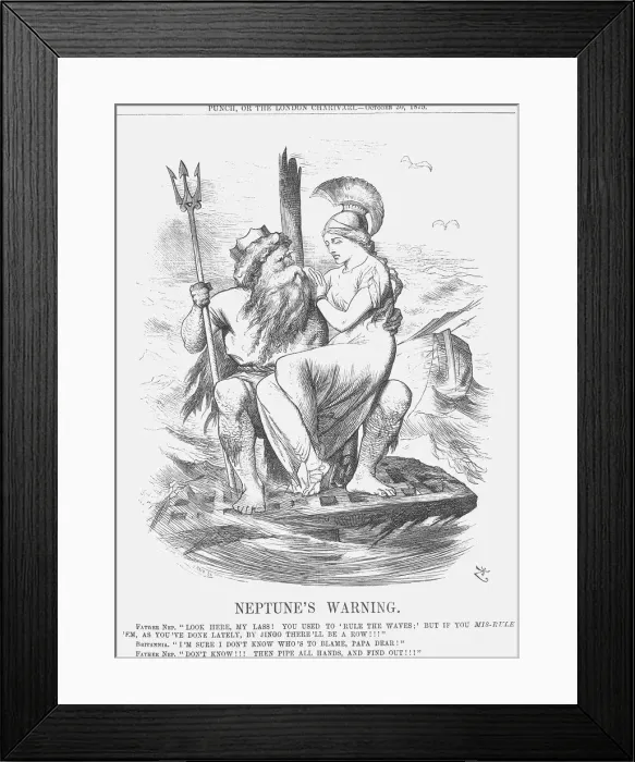 Framed Print : Neptunes Warning, 1875. Artist: Joseph Swain Framed Print : Neptunes Warning, 1875. Artist: Joseph Swain