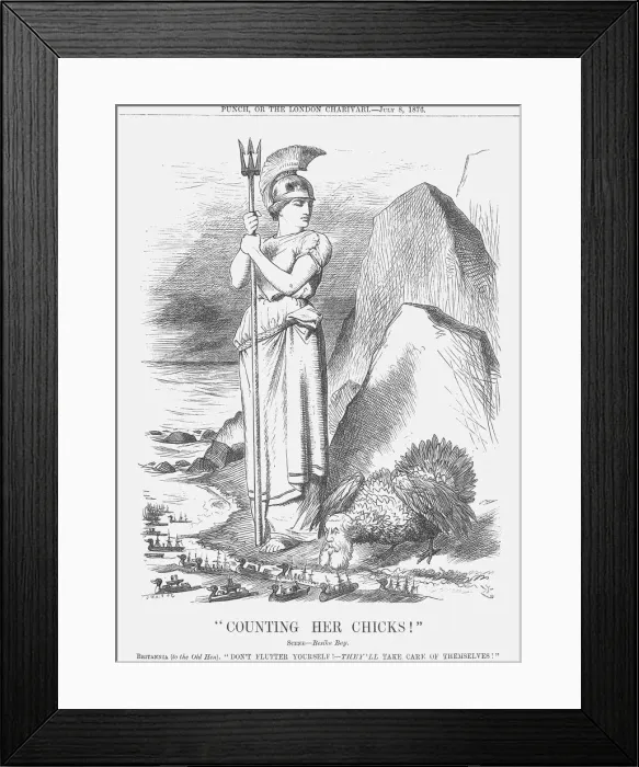 Framed Print : Counting Her Chicks, 1876. Artist: Joseph Swain Framed Print : Counting Her Chicks, 1876. Artist: Joseph Swain