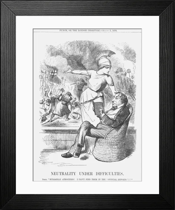 Framed Print : Neutrality Under Difficulties, 1876. Artist: Joseph Swain Framed Print : Neutrality Under Difficulties, 1876. Artist: Joseph Swain