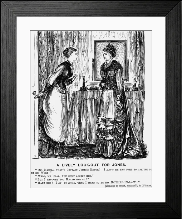 Framed Print : A Lively Look-Out for Jones, 1876. Artist: George du Maurier Framed Print : A Lively Look-Out for Jones, 1876. Artist: George du Maurier