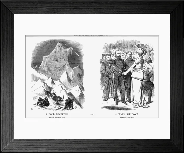 Framed Print : A Cold Reception and A Warm Welcome, 1876. Artist: Joseph Swain