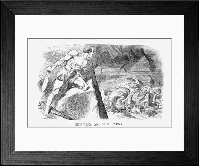 Framed Print : Hercules and The Hydra, 1870. Artist: Joseph Swain Framed Print : Hercules and The Hydra, 1870. Artist: Joseph Swain