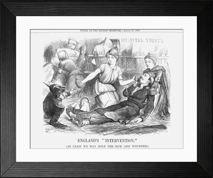 Framed Print : Englands Intervention. 1870. Artist: Joseph Swain Framed Print : Englands Intervention. 1870. Artist: Joseph Swain
