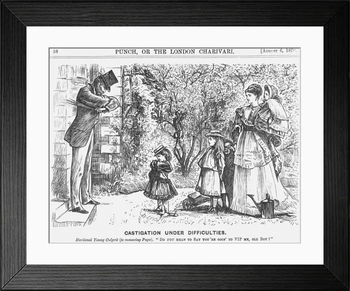 Framed Print : Castigation Under Difficulties, 1870 Framed Print : Castigation Under Difficulties, 1870