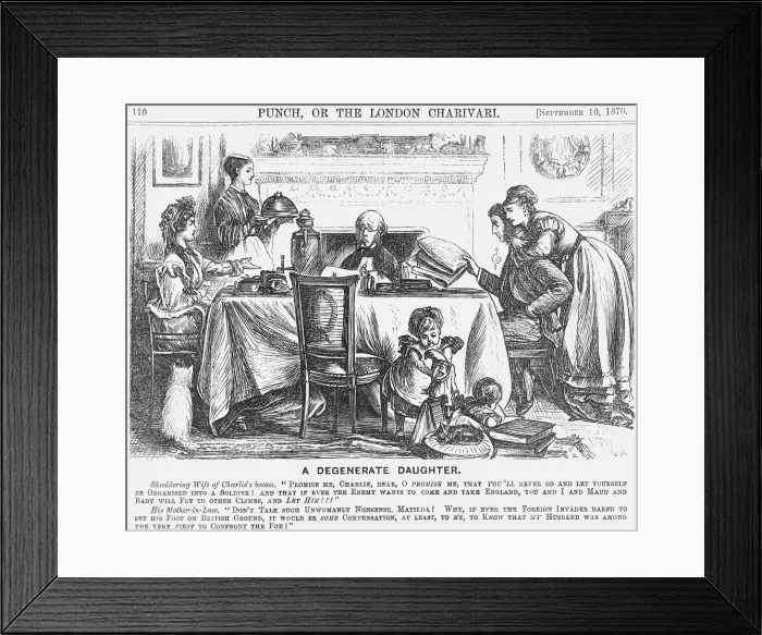 Framed Print : A Degenerate Daughter, 1870. Artist: George du Maurier Framed Print : A Degenerate Daughter, 1870. Artist: George du Maurier