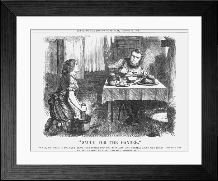 Framed Print : Sauce for the Gander, 1871. Artist: Joseph Swain Framed Print : Sauce for the Gander, 1871. Artist: Joseph Swain