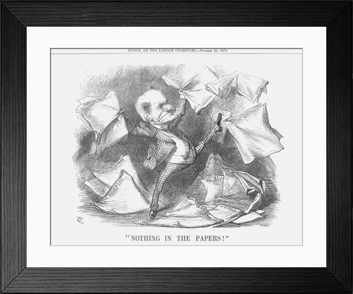 Framed Print : Nothing in the Papers!, 1871. Artist: Joseph Swain Framed Print : Nothing in the Papers!, 1871. Artist: Joseph Swain