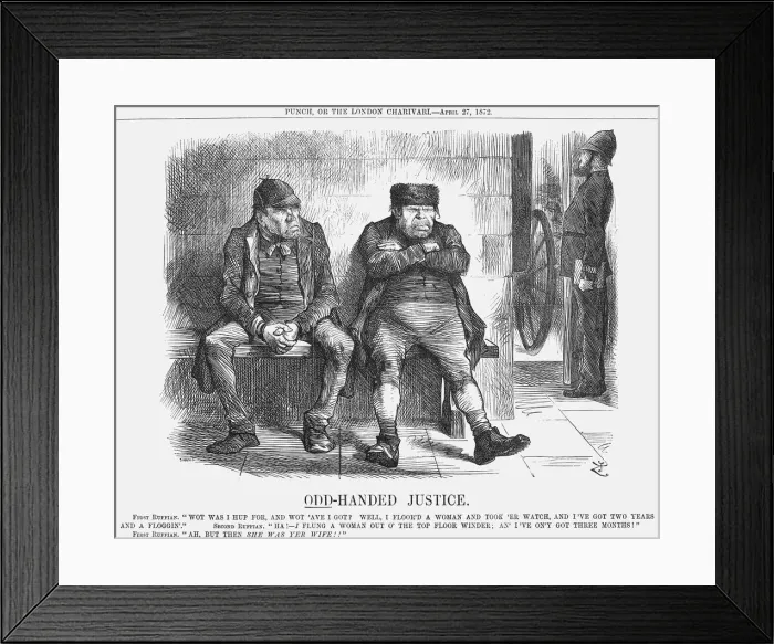 Framed Print : Odd-Handed Justice, 1872. Artist: Joseph Swain Framed Print : Odd-Handed Justice, 1872. Artist: Joseph Swain
