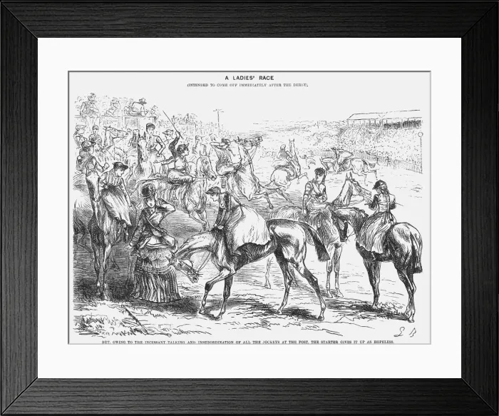 Framed Print : A Ladies Race, 1872. Artist: Joseph Swain Framed Print : A Ladies Race, 1872. Artist: Joseph Swain