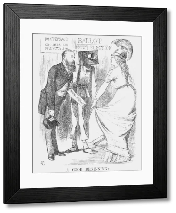 Framed Print : A Good Beginning 1872. Artist: Joseph Swain Framed Print : A Good Beginning 1872. Artist: Joseph Swain
