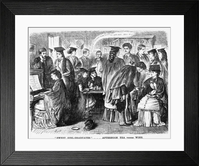 Framed Print : Sweet Girl-Graduates... Afternoon Tea Versus Wine, 1872. Artist: Joseph Swain Framed Print : Sweet Girl-Graduates... Afternoon Tea Versus Wine, 1872. Artist: Joseph Swain