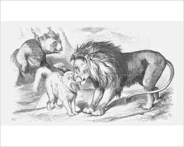Feline Friends; or, The British Lion and the Persian Chat!, 1873. Artist: Joseph Swain
