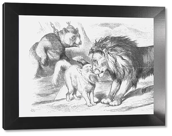 Feline Friends; or, The British Lion and the Persian Chat!, 1873. Artist: Joseph Swain