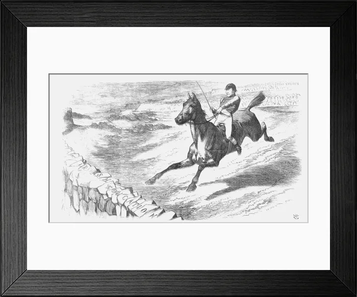 Framed Print : Will He Clear It?, 1873. Artist: Joseph Swain Framed Print : Will He Clear It?, 1873. Artist: Joseph Swain