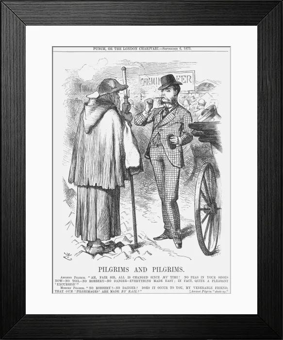 Framed Print : Pilgrims and Pilgrims, 1873. Artist: Joseph Swain Framed Print : Pilgrims and Pilgrims, 1873. Artist: Joseph Swain
