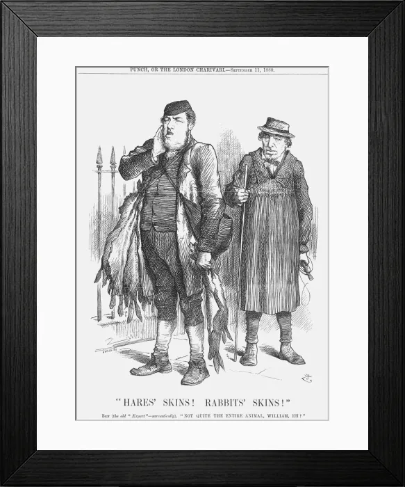 Framed Print : Hares Skins! Rabbists Skins!, 1880. Artist: Joseph Swain Framed Print : Hares Skins! Rabbists Skins!, 1880. Artist: Joseph Swain